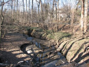 We pass this section of Rock Creek on our regular route — Sunday, it was covered with snow.