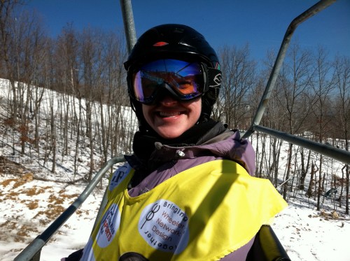 Still smiling at the halfway point of the First Annual 100K Vertical Challenge at Whitetail Resort. 